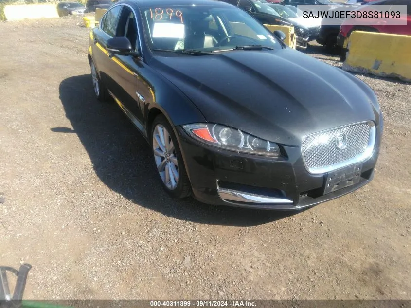 2013 Jaguar Xf V6 Sc VIN: SAJWJ0EF3D8S81093 Lot: 40311899