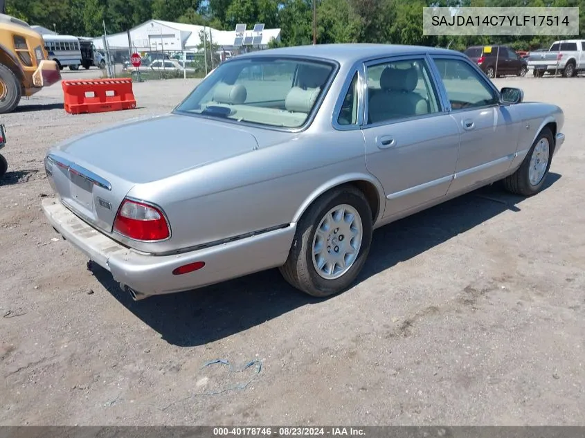 2000 Jaguar Xj8 VIN: SAJDA14C7YLF17514 Lot: 40178746