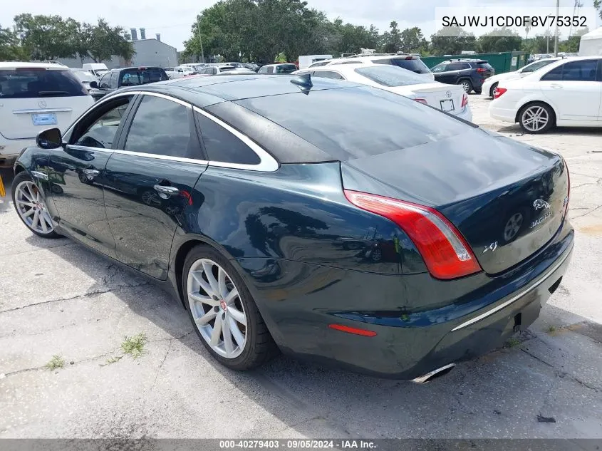 2015 Jaguar Xj VIN: SAJWJ1CD0F8V75352 Lot: 40279403