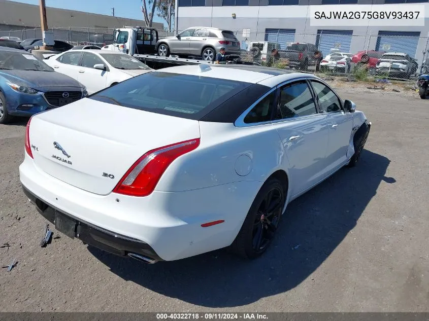 2016 Jaguar Xj Xjl Portfolio VIN: SAJWA2G75G8V93437 Lot: 40322718