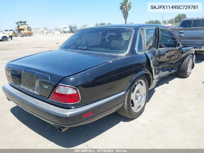 1995 Jaguar Xjr VIN: SAJPX1149SC729781 Lot: 39901613