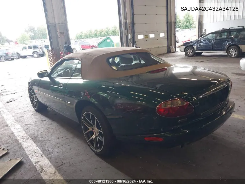 2003 Jaguar Xk8 VIN: SAJDA42C432A34128 Lot: 40121960