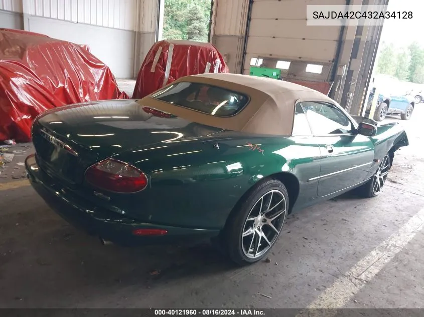 2003 Jaguar Xk8 VIN: SAJDA42C432A34128 Lot: 40121960