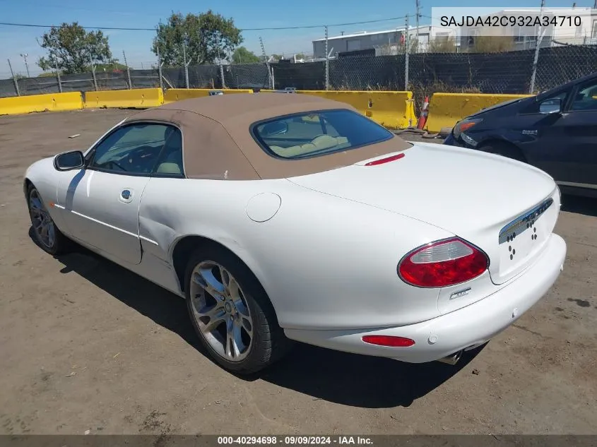 2003 Jaguar Xk8 VIN: SAJDA42C932A34710 Lot: 40294698