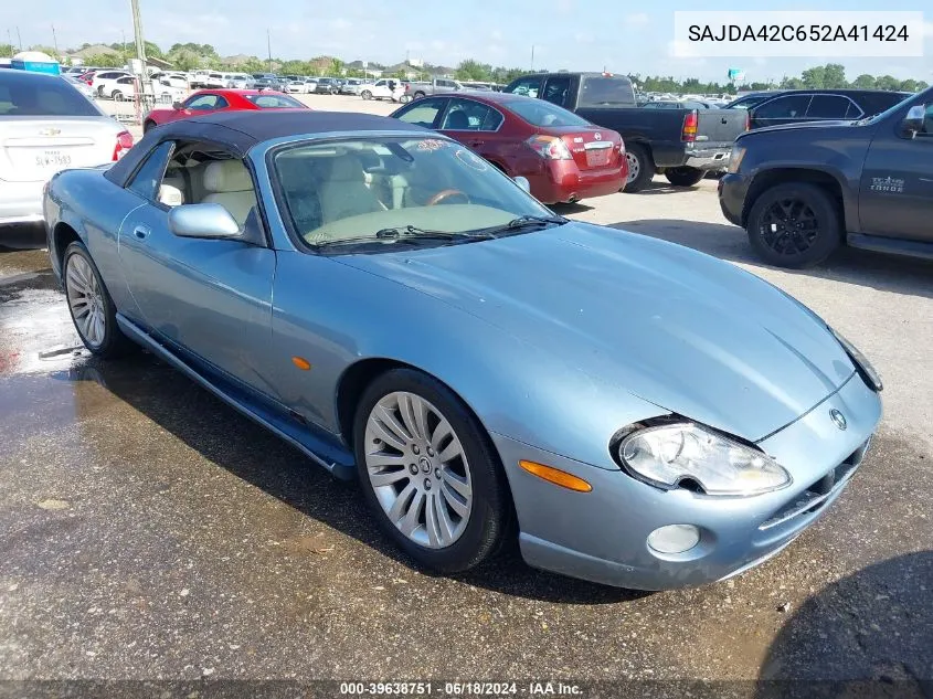 2005 Jaguar Xk8 VIN: SAJDA42C652A41424 Lot: 39638751