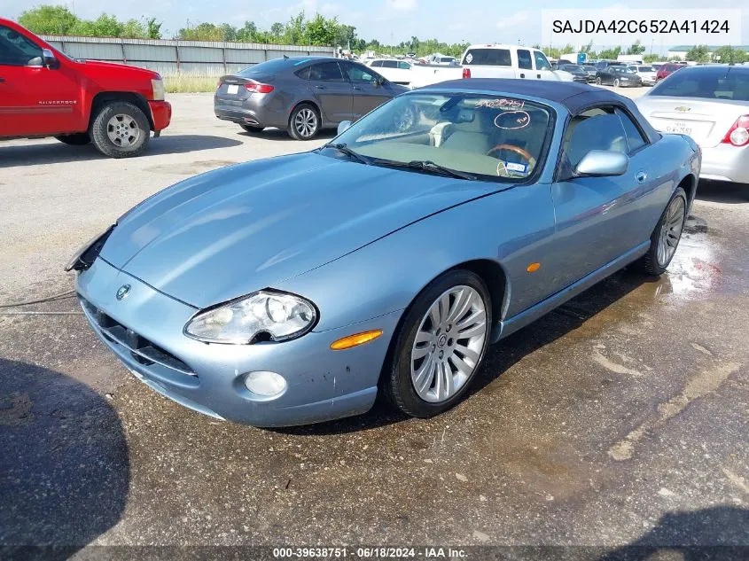 2005 Jaguar Xk8 VIN: SAJDA42C652A41424 Lot: 39638751