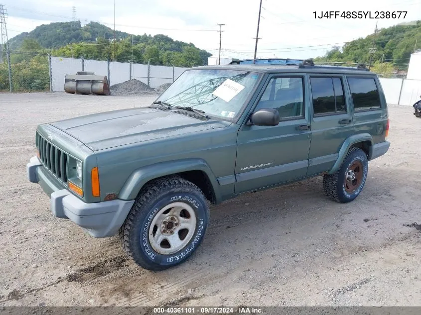 2000 Jeep Cherokee Sport VIN: 1J4FF48S5YL238677 Lot: 40361101