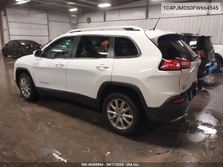 2015 Jeep Cherokee Limited VIN: 1C4PJMDS0FW664545 Lot: 40288984