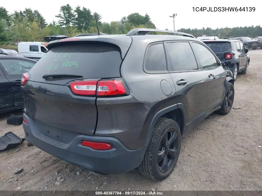 2017 Jeep Cherokee High Altitude Fwd VIN: 1C4PJLDS3HW644139 Lot: 40367704