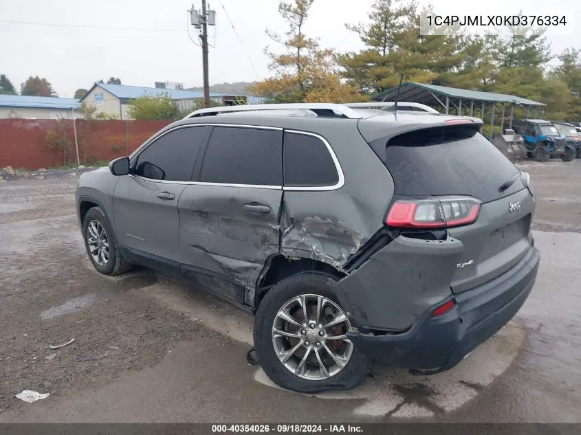 2019 Jeep Cherokee Latitude Plus VIN: 1C4PJMLX0KD376334 Lot: 40354026