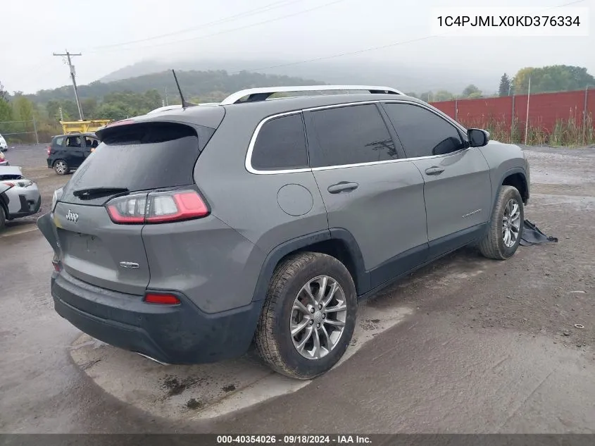 2019 Jeep Cherokee Latitude Plus VIN: 1C4PJMLX0KD376334 Lot: 40354026