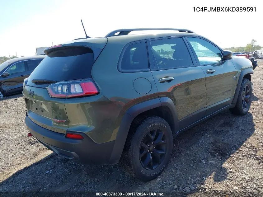 2019 Jeep Cherokee Trailhawk 4X4 VIN: 1C4PJMBX6KD389591 Lot: 40373300