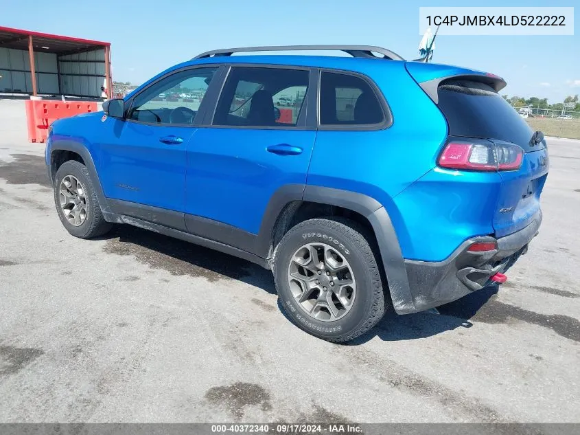 2020 Jeep Cherokee Trailhawk 4X4 VIN: 1C4PJMBX4LD522222 Lot: 40372340