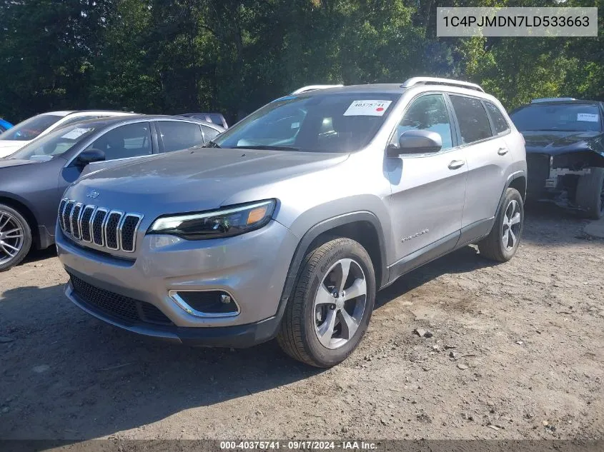 2020 Jeep Cherokee Limited 4X4 VIN: 1C4PJMDN7LD533663 Lot: 40375741