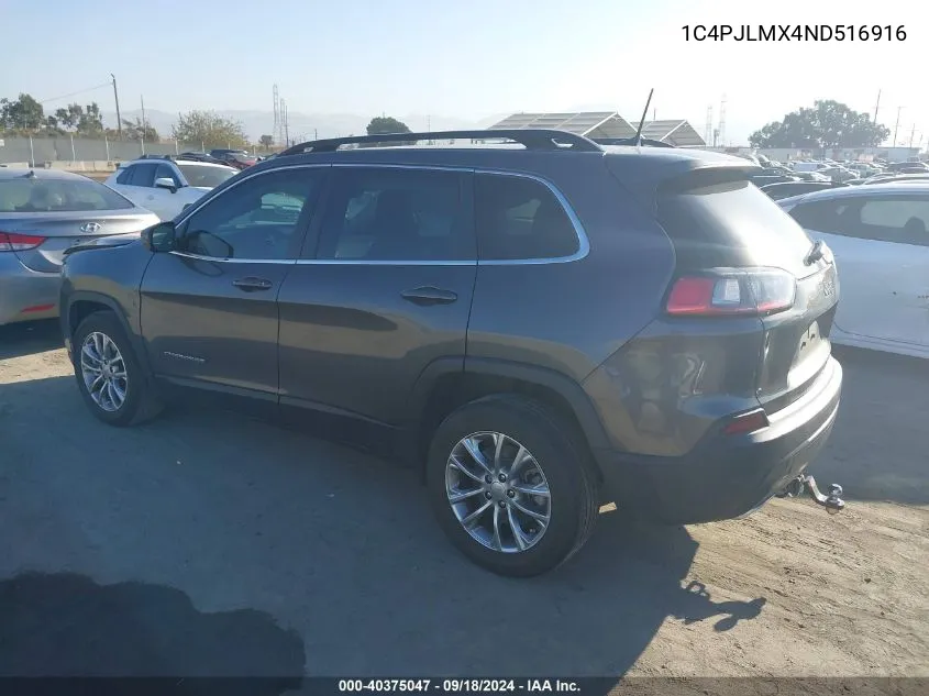 2022 Jeep Cherokee Latitude Lux VIN: 1C4PJLMX4ND516916 Lot: 40375047