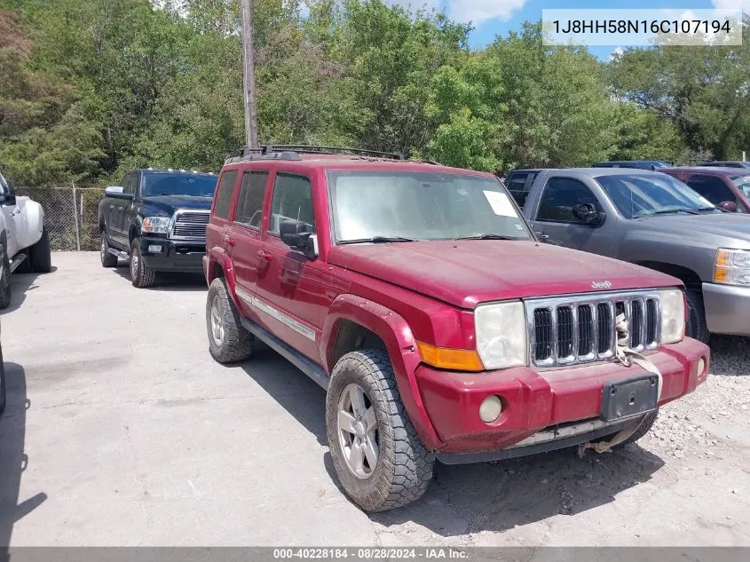 2006 Jeep Commander Limited VIN: 1J8HH58N16C107194 Lot: 40228184