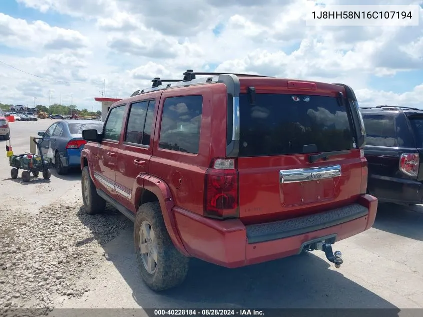 2006 Jeep Commander Limited VIN: 1J8HH58N16C107194 Lot: 40228184