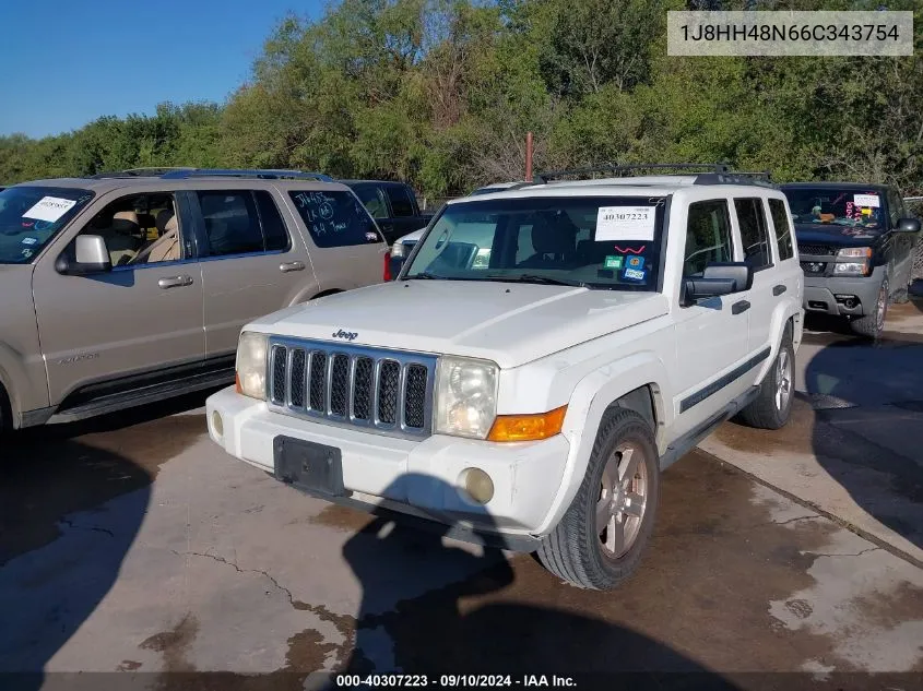 2006 Jeep Commander VIN: 1J8HH48N66C343754 Lot: 40307223