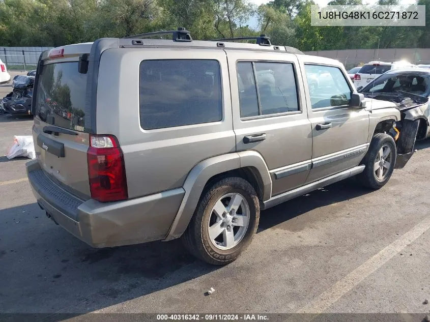 2006 Jeep Commander VIN: 1J8HG48K16C271872 Lot: 40316342