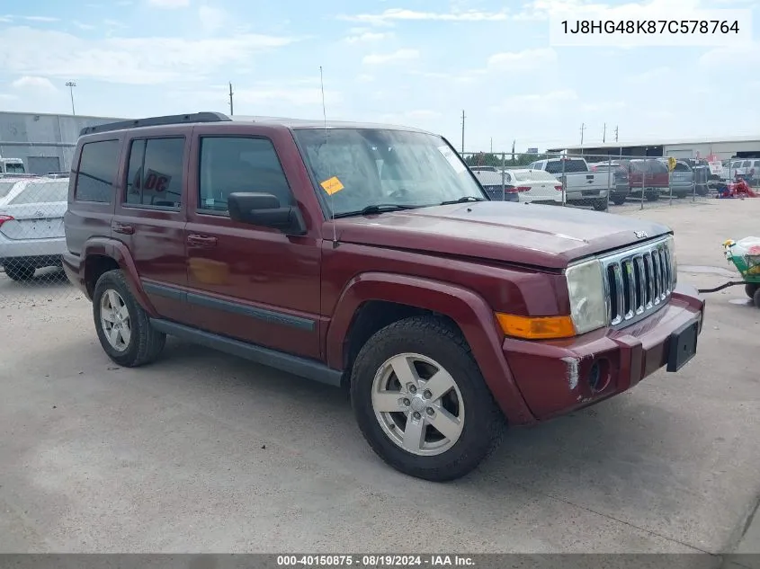 2007 Jeep Commander Sport VIN: 1J8HG48K87C578764 Lot: 40150875