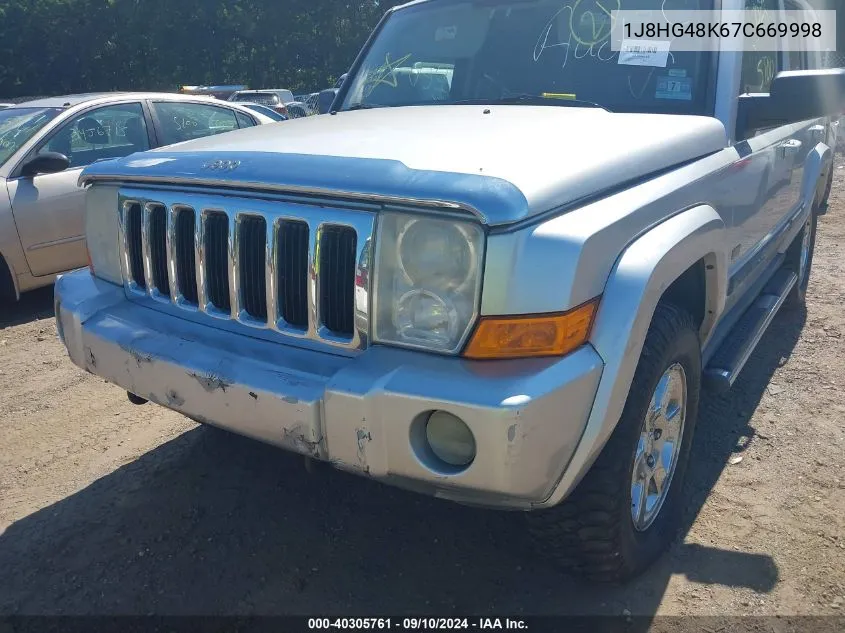 2007 Jeep Commander Sport VIN: 1J8HG48K67C669998 Lot: 40305761