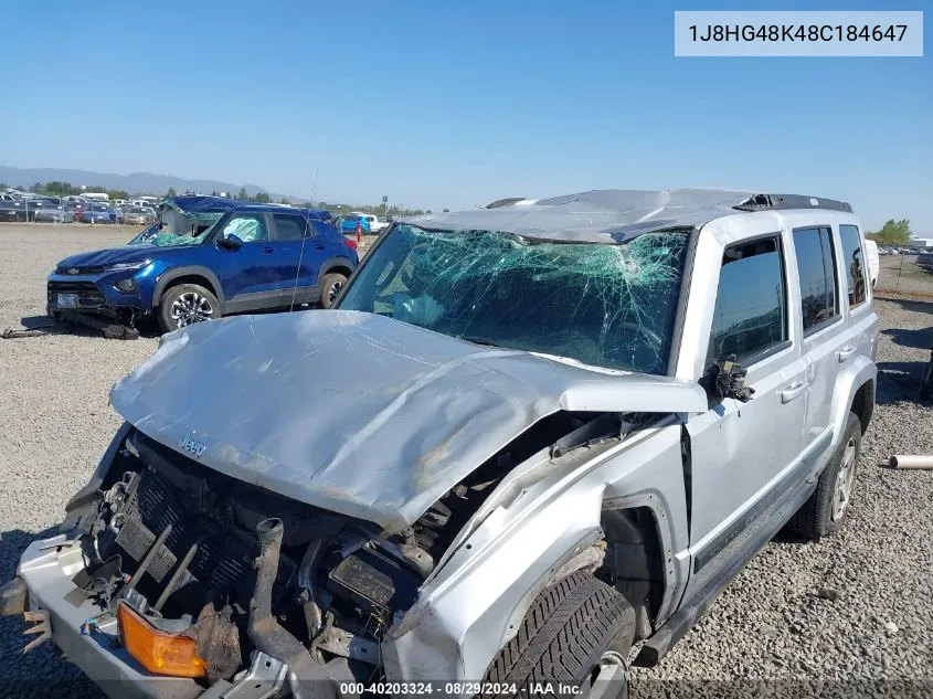 2008 Jeep Commander Sport VIN: 1J8HG48K48C184647 Lot: 40203324