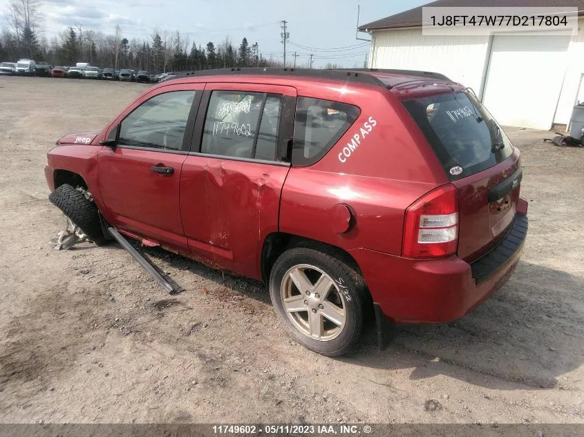 2007 Jeep Compass VIN: 1J8FT47W77D217804 Lot: 11749602