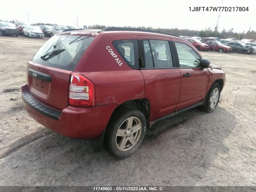 2007 Jeep Compass VIN: 1J8FT47W77D217804 Lot: 11749602