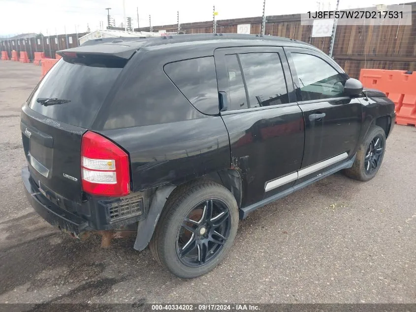 2007 Jeep Compass Limited VIN: 1J8FF57W27D217531 Lot: 40334202