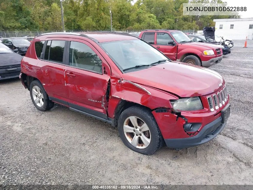 2016 Jeep Compass Sport VIN: 1C4NJDBB1GD522888 Lot: 40335162