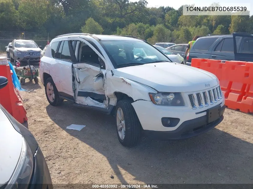 2016 Jeep Compass Latitude VIN: 1C4NJDEB7GD685539 Lot: 40353992