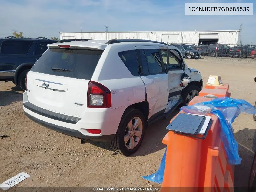 2016 Jeep Compass Latitude VIN: 1C4NJDEB7GD685539 Lot: 40353992