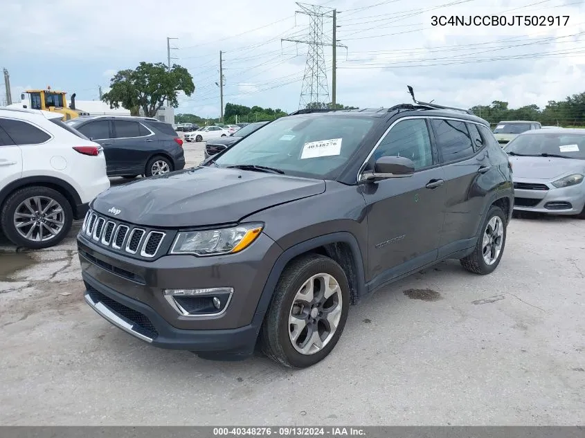 3C4NJCCB0JT502917 2018 Jeep Compass Limited Fwd