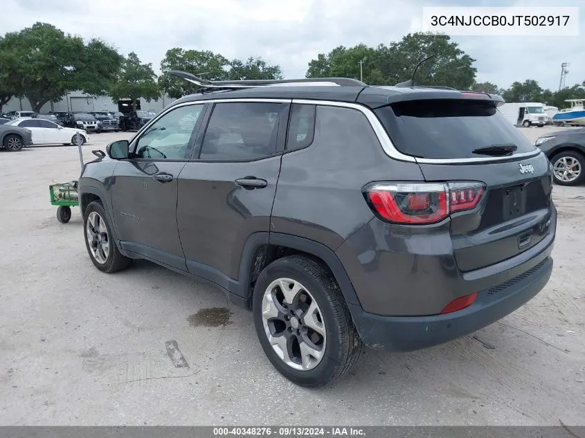 2018 Jeep Compass Limited Fwd VIN: 3C4NJCCB0JT502917 Lot: 40348276