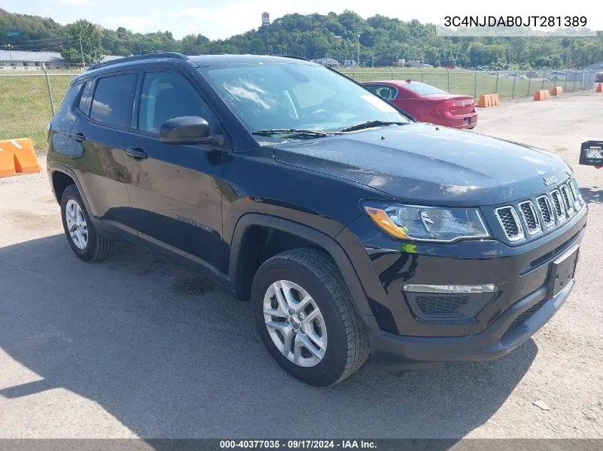 2018 Jeep Compass Sport 4X4 VIN: 3C4NJDAB0JT281389 Lot: 40377035