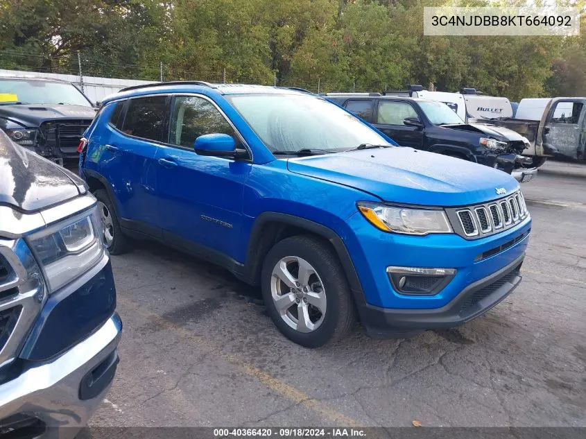 2019 Jeep Compass Latitude VIN: 3C4NJDBB8KT664092 Lot: 40366420