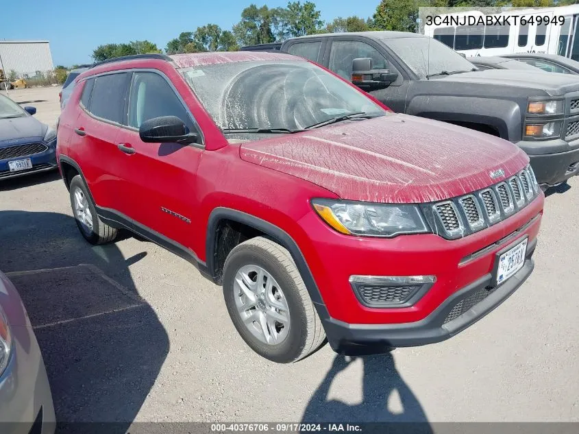 2019 Jeep Compass Sport 4X4 VIN: 3C4NJDABXKT649949 Lot: 40376706