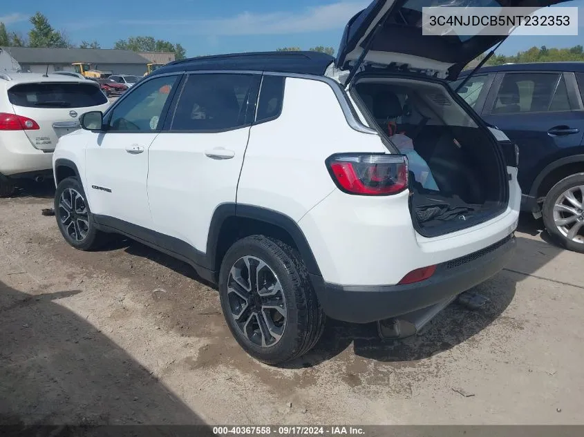 2022 Jeep Compass Limited 4X4 VIN: 3C4NJDCB5NT232353 Lot: 40367558