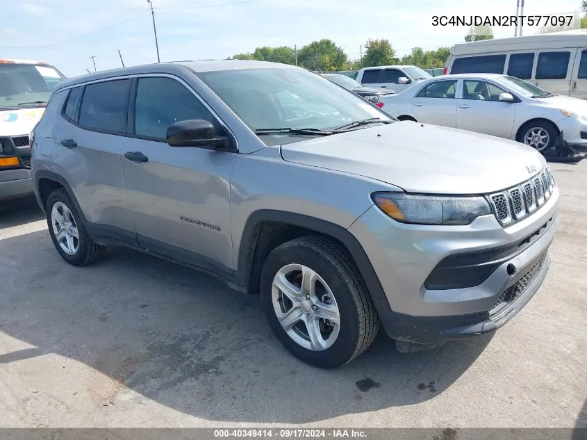 2024 Jeep Compass Sport 4X4 VIN: 3C4NJDAN2RT577097 Lot: 40349414