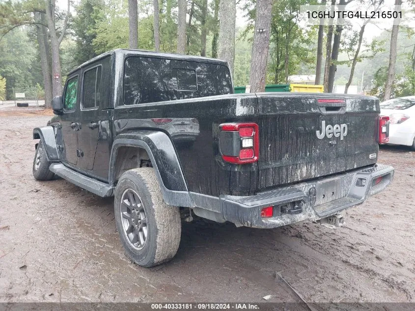 2020 Jeep Gladiator Overland VIN: 1C6HJTFG4LL216501 Lot: 40333181