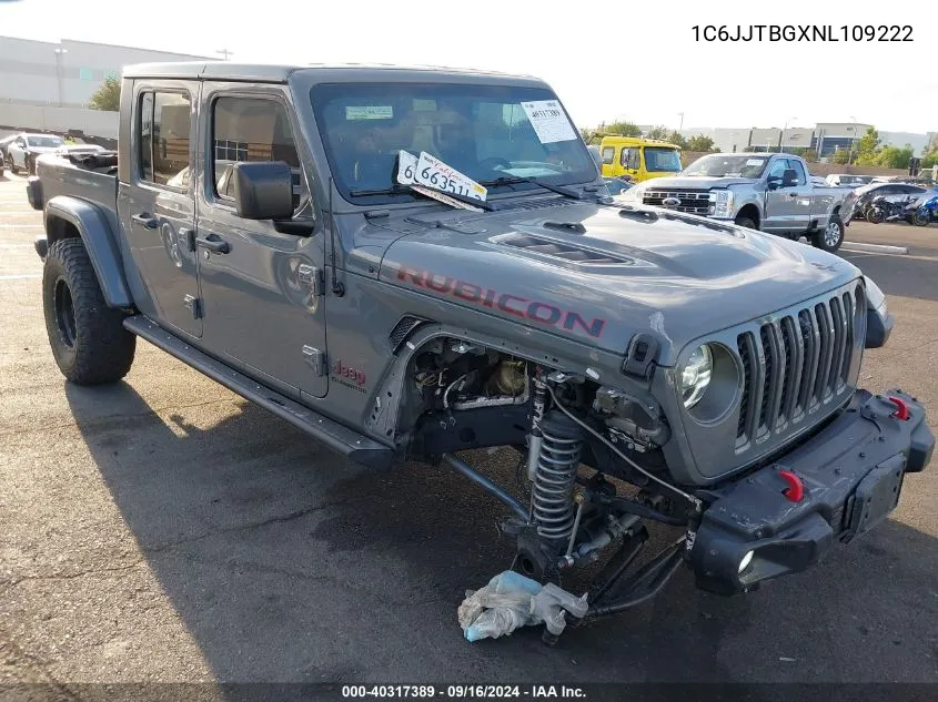 2022 Jeep Gladiator Rubicon VIN: 1C6JJTBGXNL109222 Lot: 40317389