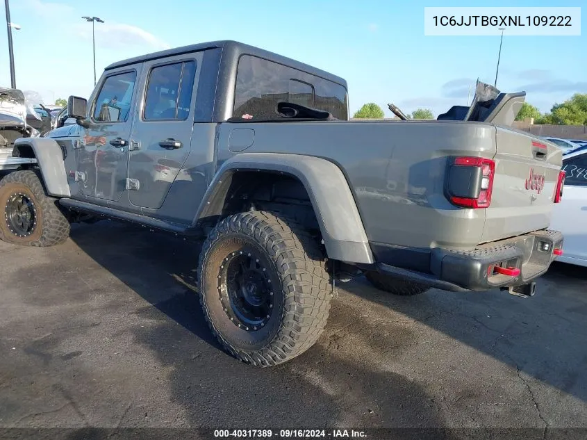 2022 Jeep Gladiator Rubicon VIN: 1C6JJTBGXNL109222 Lot: 40317389