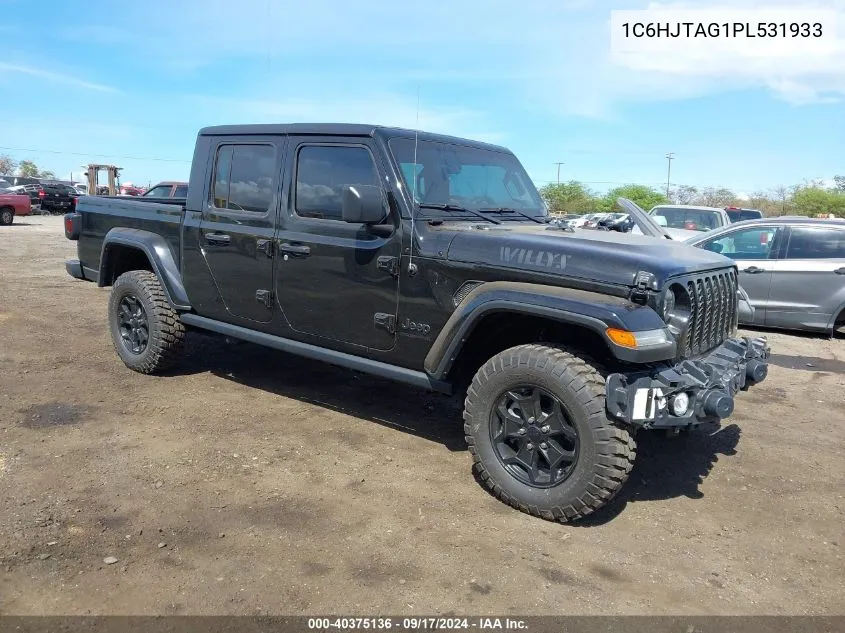 2023 Jeep Gladiator Willys 4X4 VIN: 1C6HJTAG1PL531933 Lot: 40375136