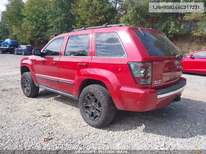 2006 Jeep Grand Cherokee Limited VIN: 1J4HR58266C317231 Lot: 40372076