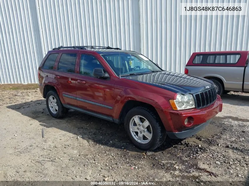 1J8GS48K87C646863 2007 Jeep Grand Cherokee Laredo