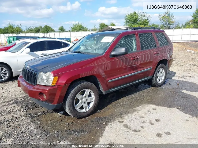 1J8GS48K87C646863 2007 Jeep Grand Cherokee Laredo