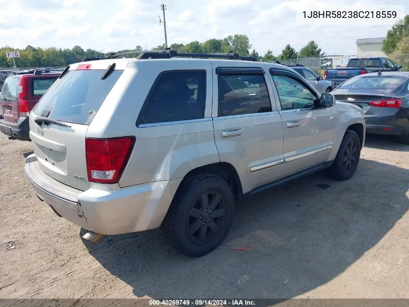 2008 Jeep Grand Cherokee Limited VIN: 1J8HR58238C218559 Lot: 40269749