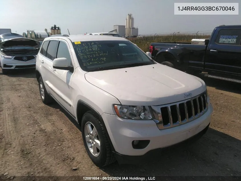 2011 Jeep Grand Cherokee Laredo VIN: 1J4RR4GG3BC670046 Lot: 12081684