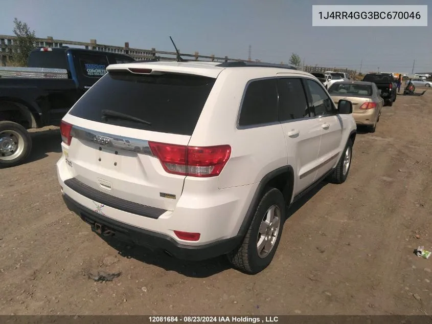 1J4RR4GG3BC670046 2011 Jeep Grand Cherokee Laredo