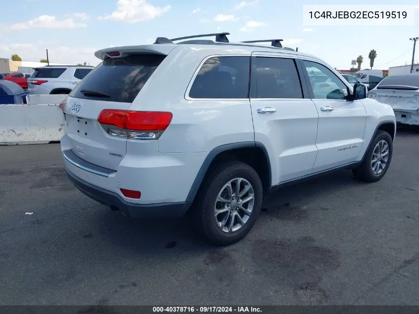 1C4RJEBG2EC519519 2014 Jeep Grand Cherokee Limited